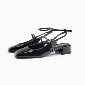 NWT ZARA BLOCK HEEL SLINGBACK SHOES BLACK SIZE  | 2258/010